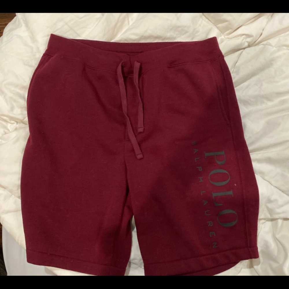 RALPH LAUREN MAROON SWEAT SHORTS